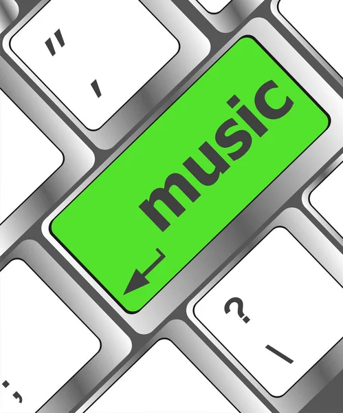 Computer-Tastatur mit Musik-Taste - Technologie-Hintergrund — Stockfoto