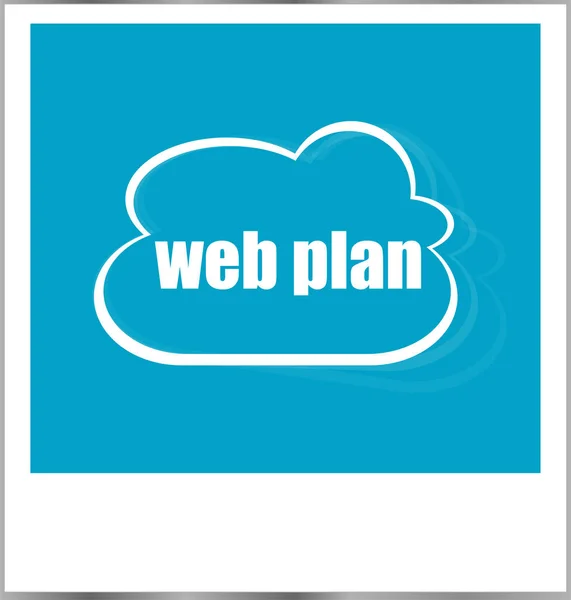 Web plan word business concept, фоторамка изолированная на белом — стоковое фото