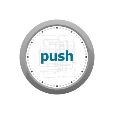 Dijital ekranda metin itme. iş kavramı. Beyaz bir arka plan üzerinde izole soyut duvar saati