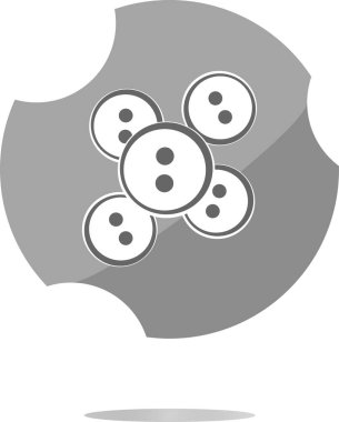 Parlak web düğmesinde soyut simge. Düz işaret beyaz üzerine izole