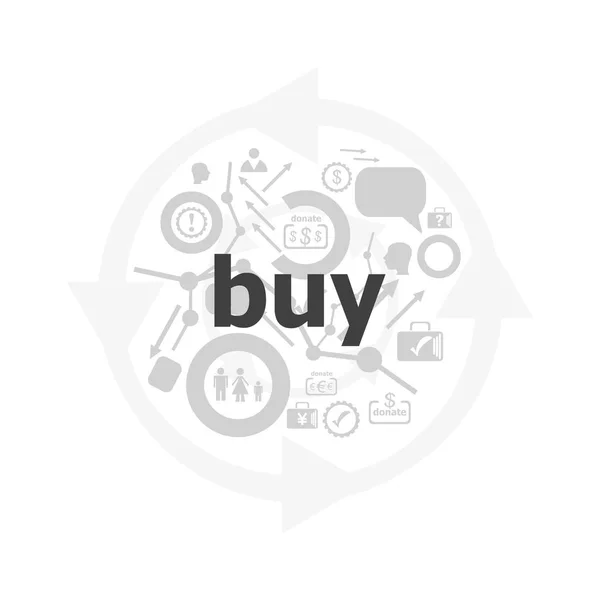 Texto comprar na tela digital, conceito de negócio — Fotografia de Stock