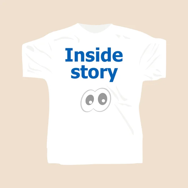 Inside Story. Homem vestindo camiseta branca em branco — Fotografia de Stock