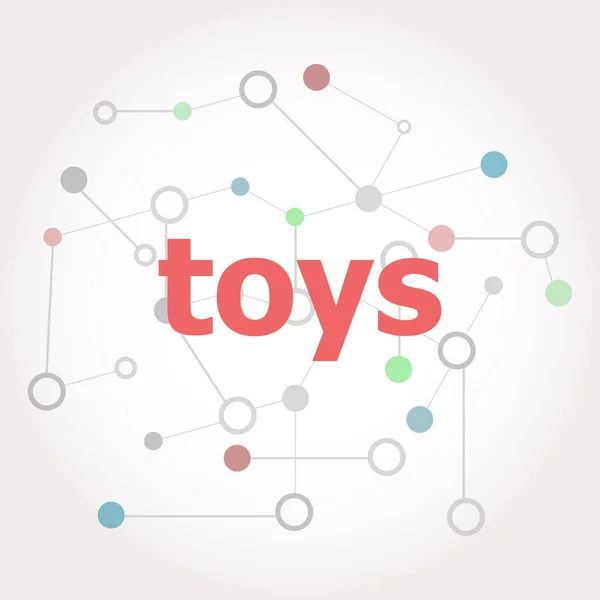 Brinquedos de texto. Conceito de marketing. Linhas conectadas com pontos . — Fotografia de Stock