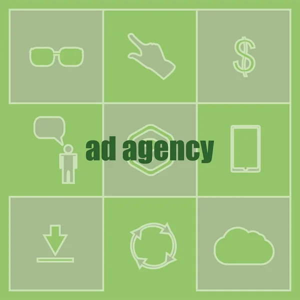 Text Ad agency. Management concept . Set of infographics elements