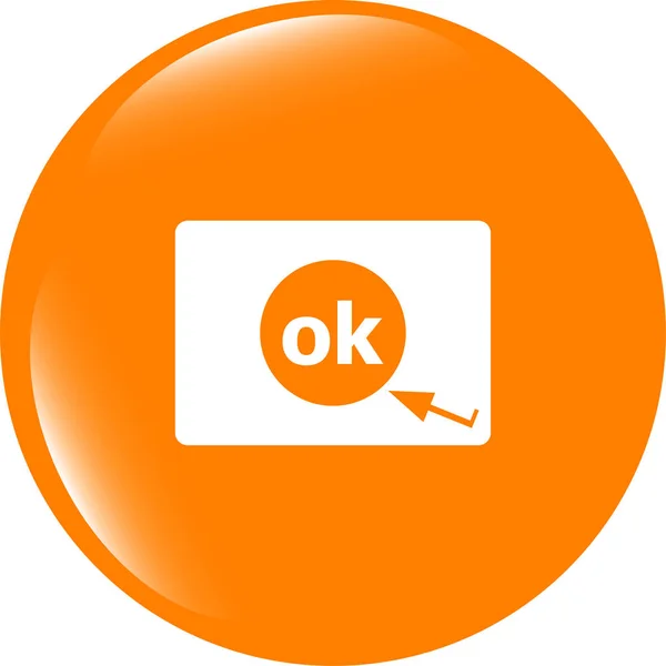 Ok palabra en signo icono web. botón web —  Fotos de Stock