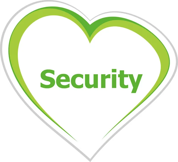 Security concept, security word on love heart — Stock Photo, Image