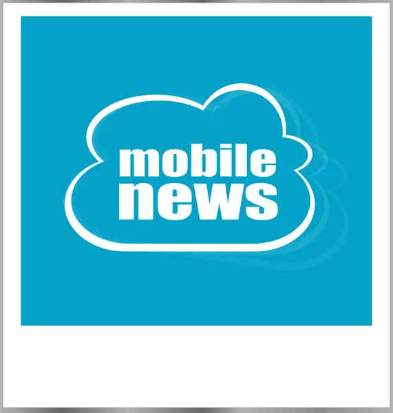 Mobil Hírek szó üzleti koncepció, elszigetelt fehér képkeret — Stock Fotó