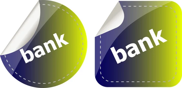Banka word etiketleri düğme hazır, iş etiketi üzerinde — Stok fotoğraf