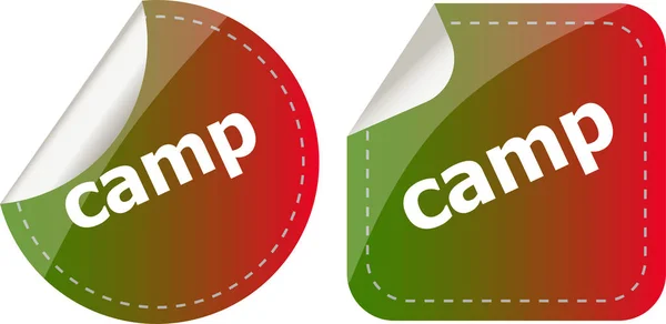 Camp word stickers set, web icon button — Stock Photo, Image