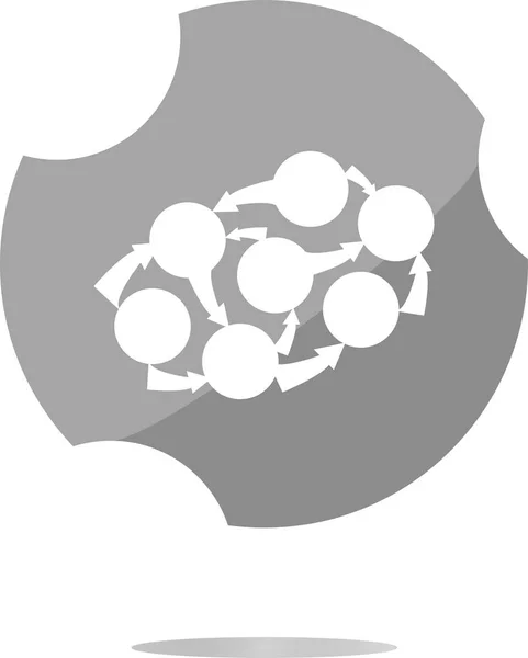 Düğme Üzerine Grafik Simgesi. Beyaz arkaplanda izole edilmiş moda düz biçim işareti — Stok fotoğraf