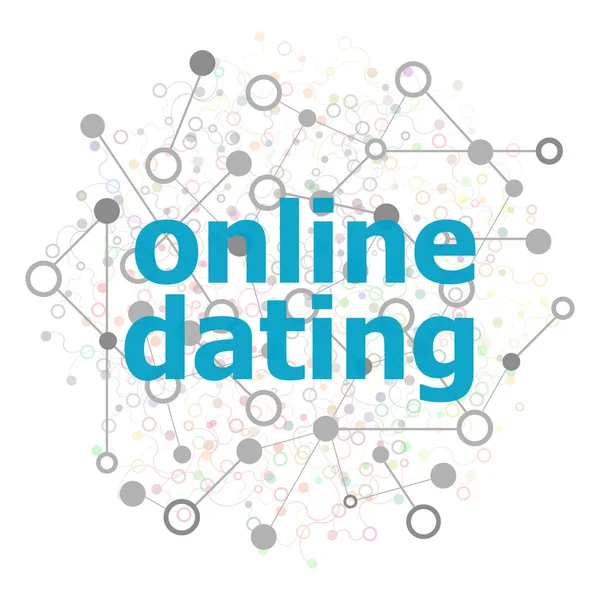 Tekst Online dating. Evenementen-concept. Gestileerde laag poly concept met bekabelde bouw — Stockfoto