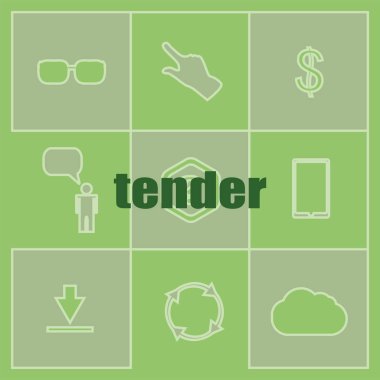 Metin ihale. İş kavramı. İnfographics öğeleri kümesi