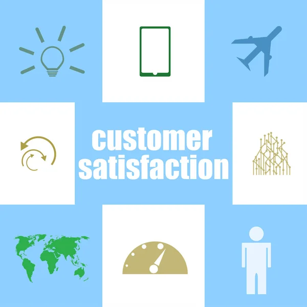 Text Customer satisfaction. Business concept . Infographic Elements. Icon set — Stock Photo, Image