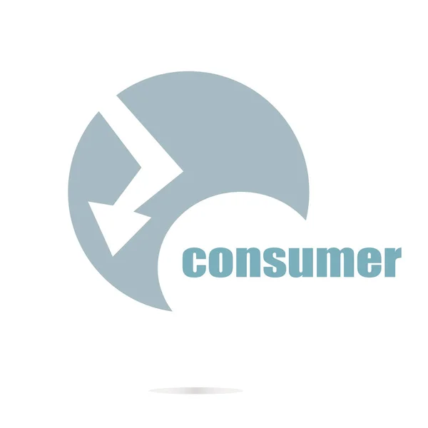 Texto Consumidor. Concepto de negocio. Elemento logo y web abstracta Icono —  Fotos de Stock