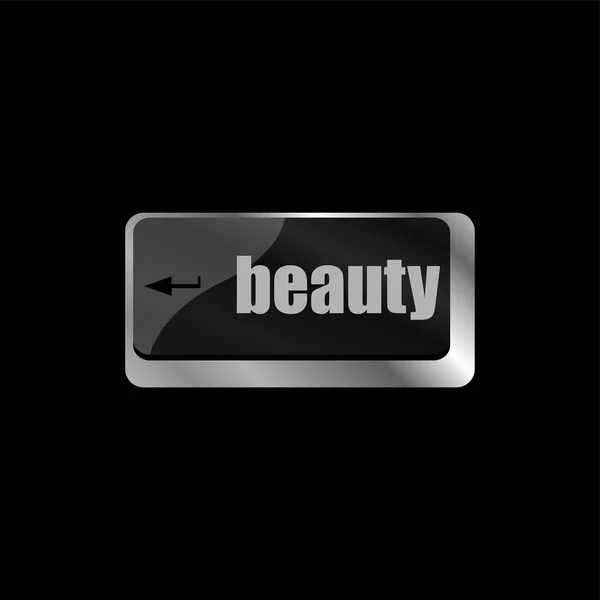 Digite o botão de tecla do teclado com palavra de beleza nele, — Fotografia de Stock