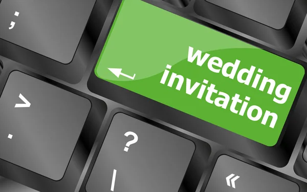 Bruiloft uitnodiging word-knop op toets op het toetsenbord — Stockfoto