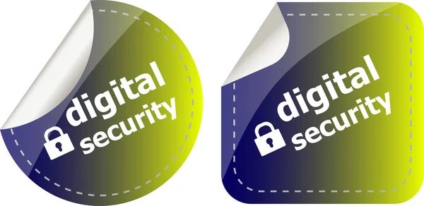 Digital security stickers label tag set — Stock Photo, Image