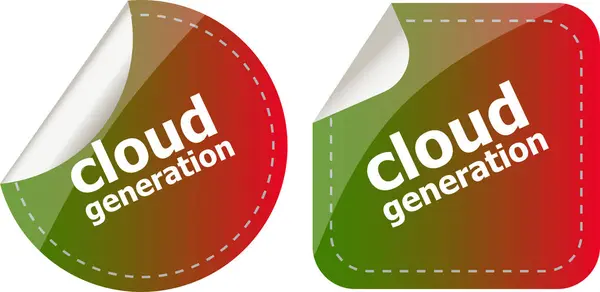 Cloud technology icon, label stickers set isolated — Stock Photo, Image