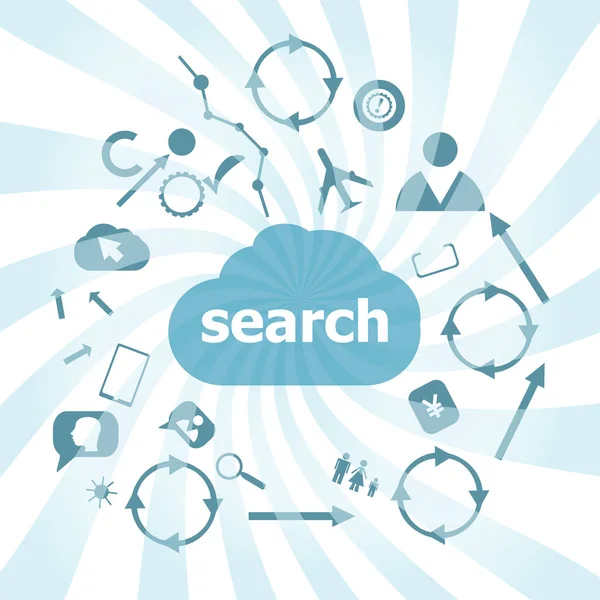 Αναζήτηση κειμένου. Επιχειρηματική ιδέα. Σύνολο εικονίδια ιστοσελίδων επιχειρήσεων, οικονομικών και επικοινωνία — Φωτογραφία Αρχείου