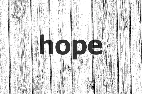 Texte Hope. Concept d'entreprise. Texture en bois fond. Noir et blanc — Photo