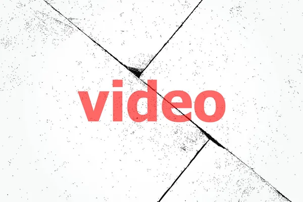 Szöveg – videoklip. Technológia koncepció. Közelkép, durva szerkezetű grunge, háttér — Stock Fotó