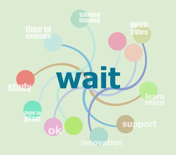 Text čekání. Sociální koncepce. Infografika šablona, integrovaný kruhů. Obchodní koncept s možností — Stock fotografie
