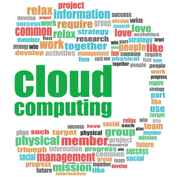 Cloud computing ord. Affärsidé. Word cloud collage — Stockfoto