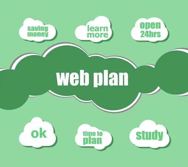 Kelime planı web. İş kavramı. Infographic iş için grafik veya web tasarım düzeni — Stok fotoğraf