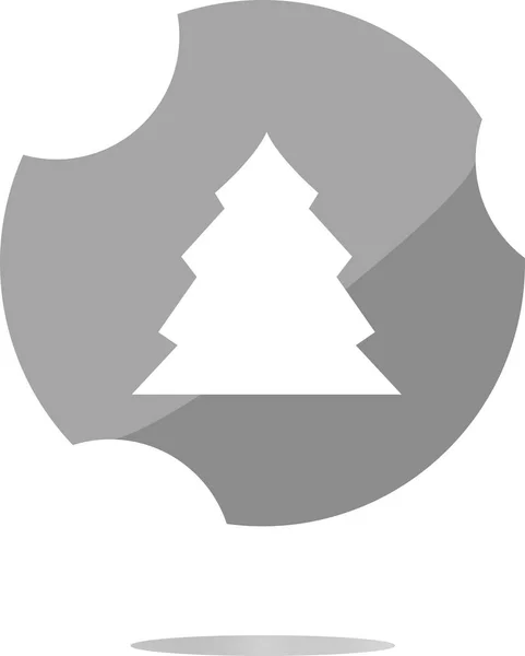 Button with christmas tree on it . Flat sign isolated on white background — Stock Photo, Image