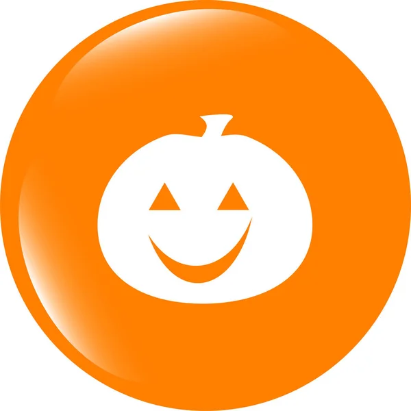 Ikone des Halloween-Kürbisses im Urlaub, Webbutton — Stockfoto