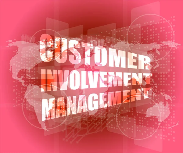 Customer involvement management word on business digital screen — Stock Photo, Image