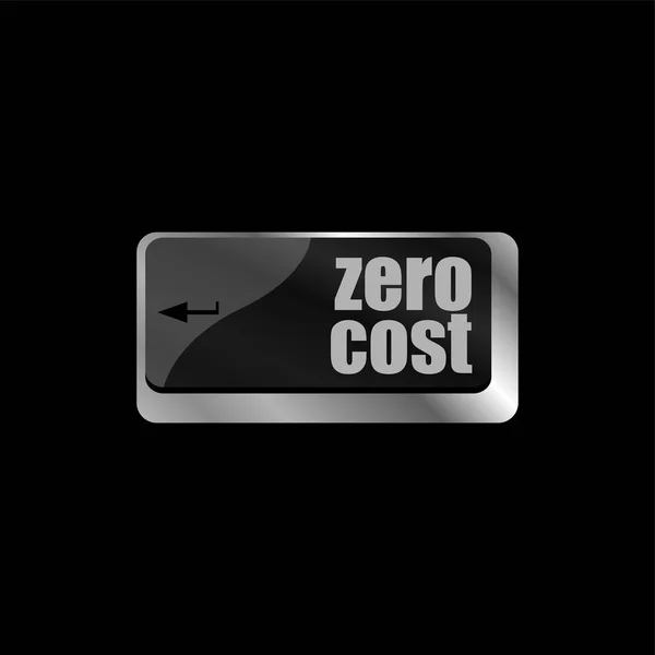Botão de custo zero na tecla do teclado do computador — Fotografia de Stock
