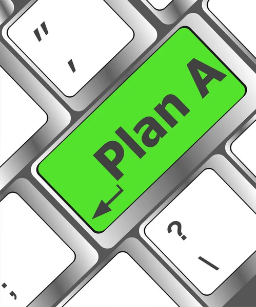 Plan A key on computer keyboard - internet business concept — Stock Photo, Image