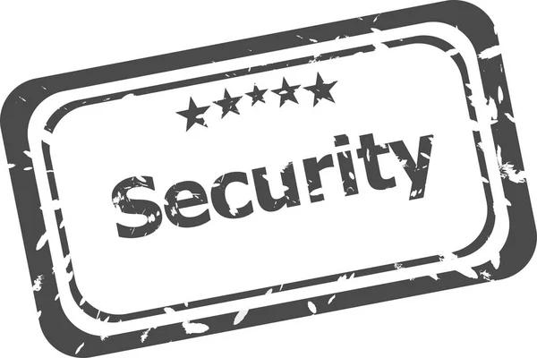 Security on rubber stamp over a white background — Stock Photo, Image