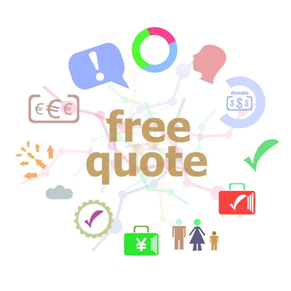 Text free quote. Education concept . Set of line icons and word typography on background. Creative solution concept — Stock Photo, Image