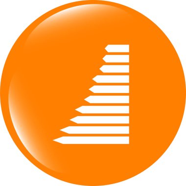 grafik web düğme simgesi izole. Düz beyaz izole işareti