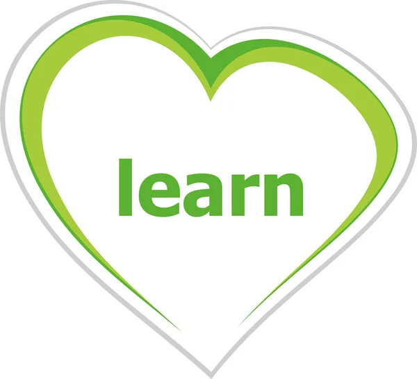 Education concept, learn word on love heart — Stock Photo, Image