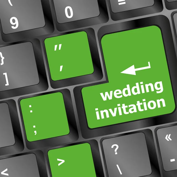 Wedding invitation word button on keyboard key — Stock Photo, Image