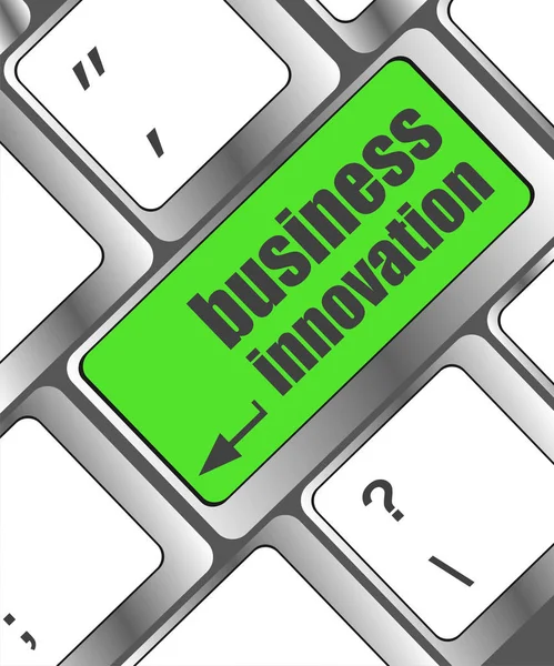 Business innovation - business concepts on computer keyboard, business concept — Stock Photo, Image