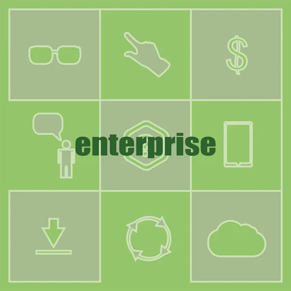 Tekst enterprise. Koncepcja biznesowa. Zestaw elementów infografiki — Zdjęcie stockowe