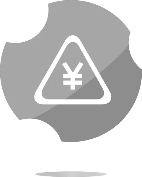 Yen para işareti ile korunma işareti üzerine web simgesi — Stok fotoğraf
