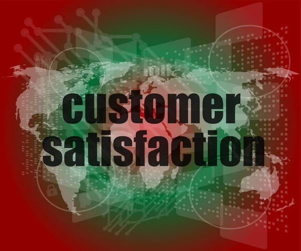 Marketing concept: words customer satisfaction on digital screen — Stock Photo, Image