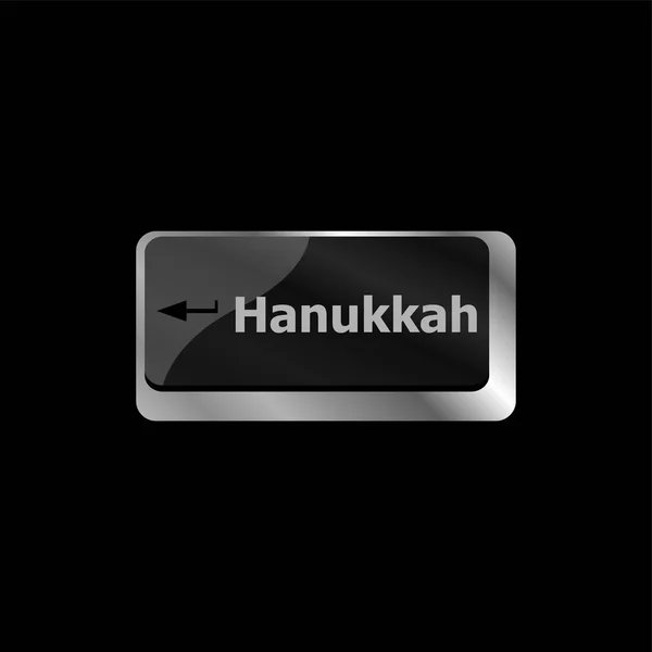 Tecla do teclado com a palavra hanukkah nele — Fotografia de Stock