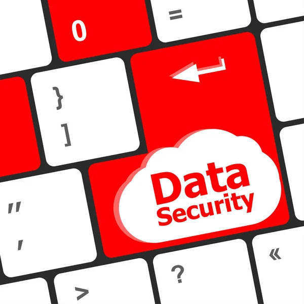 Palavra de segurança de dados com ícone no botão do teclado — Fotografia de Stock