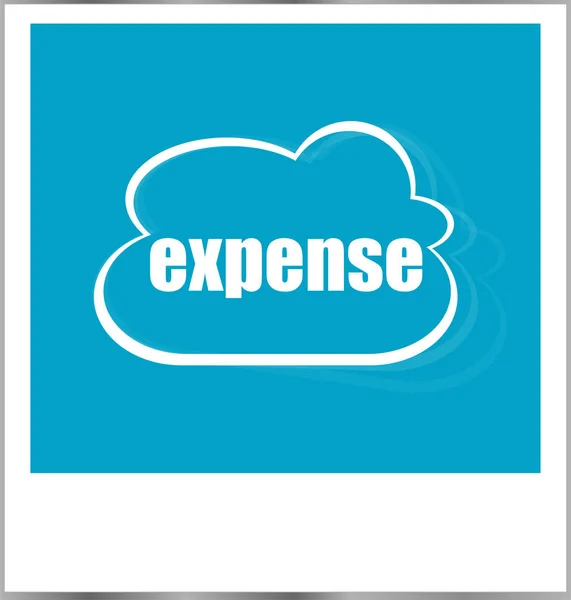 Expense word business concept, photo frame isolated on white — Stock Photo, Image