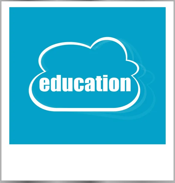 Oktatási szó üzleti koncepció, elszigetelt fehér képkeret — Stock Fotó