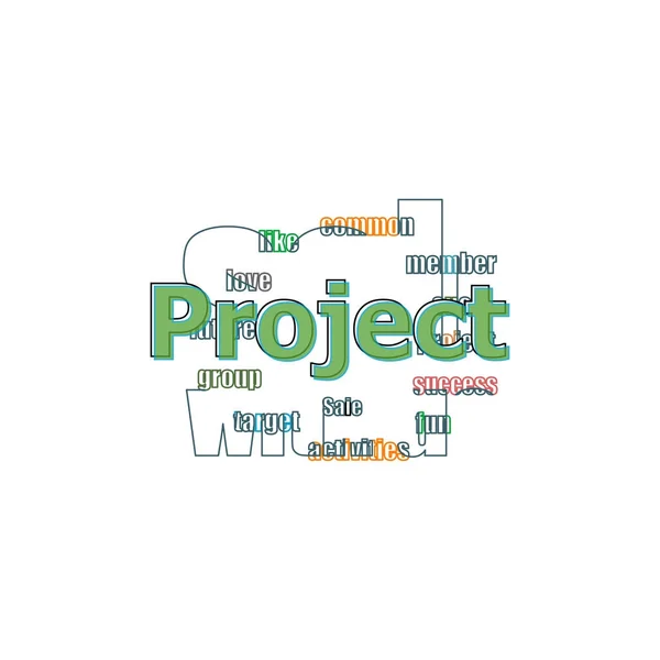 Metin proje. İş kavramı. Logo tasarım şablonu öğeleri uygulama veya kurumsal kimlik için — Stok fotoğraf