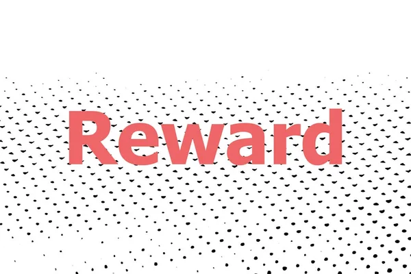 Text Reward. Finance concept . Halftone dots. Black dots on white background. — Stock Photo, Image