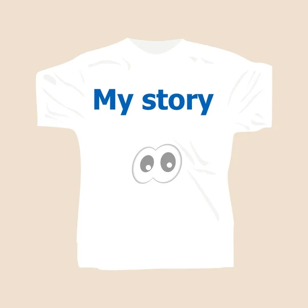 Mi historia. Hombre vistiendo camiseta blanca en blanco — Foto de Stock