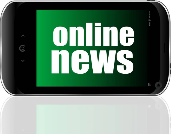 Uutiskäsite. älypuhelin online mobiili uutisia esillä. Matkapuhelin — kuvapankkivalokuva